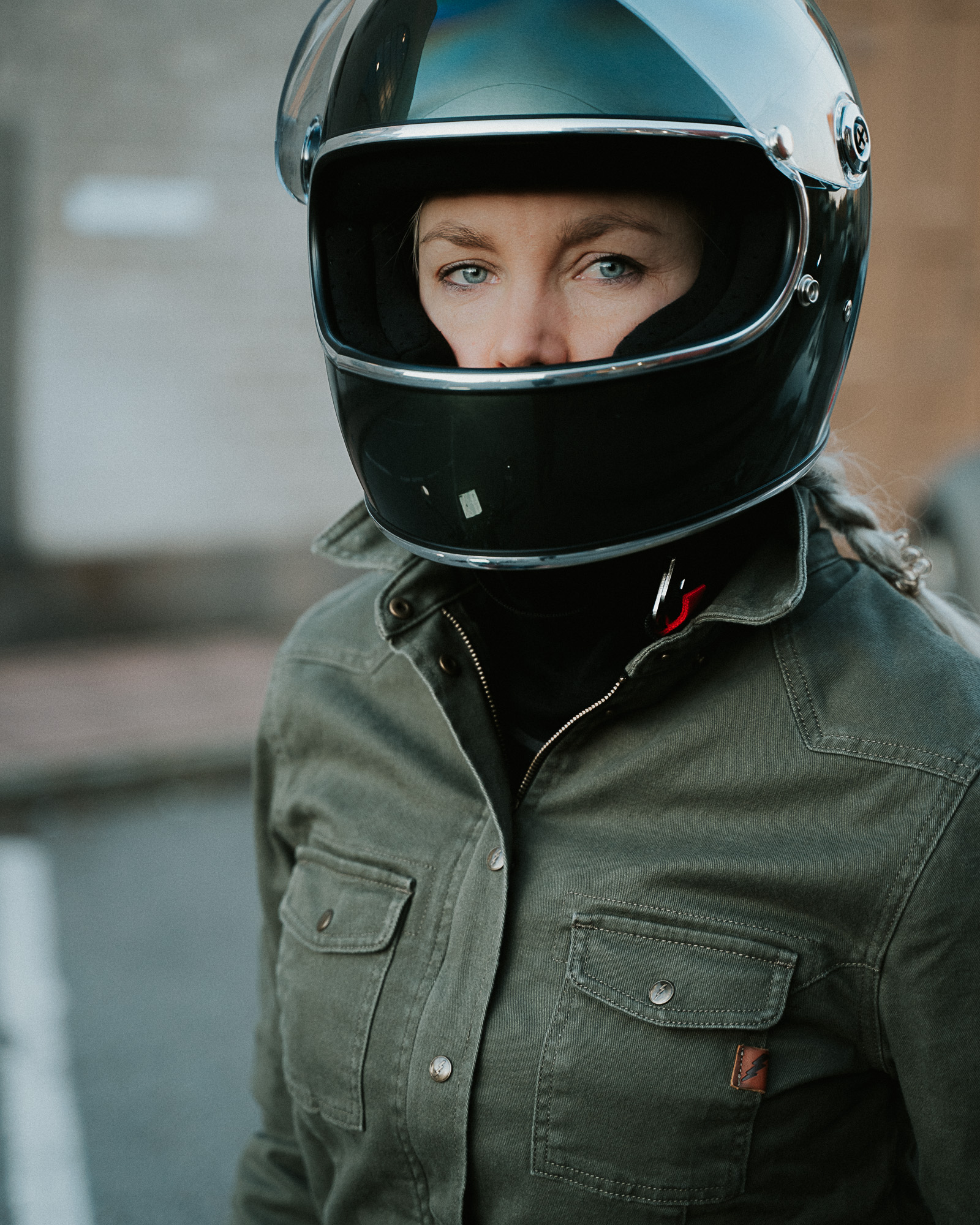 Rider with an RGNT handcrafted Swedish electric motorcycle